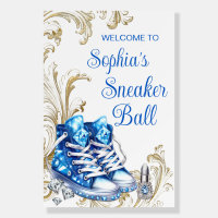Blue Gold Sneaker Ball Welcome Sign