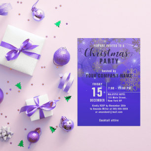 Blue Gold Snowflake Corporate Holiday Party