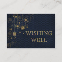 blue gold Snowflakes Winter wedding wishing well Enclosure Card
