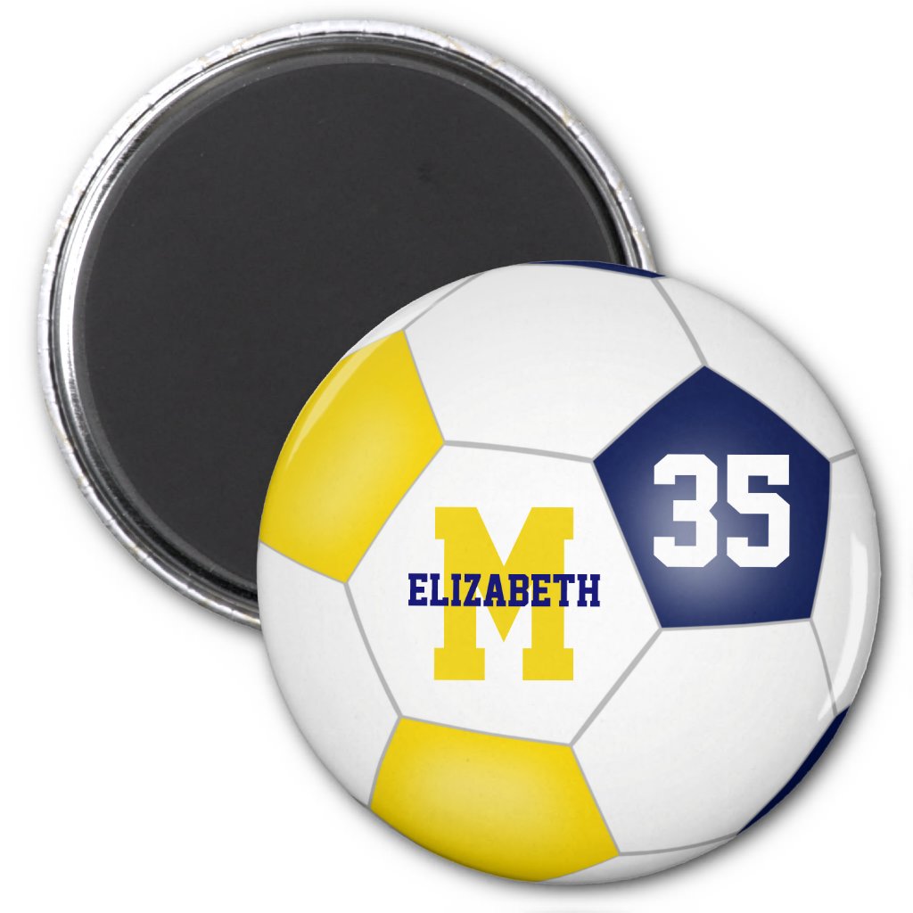 blue gold soccer team colors magnet