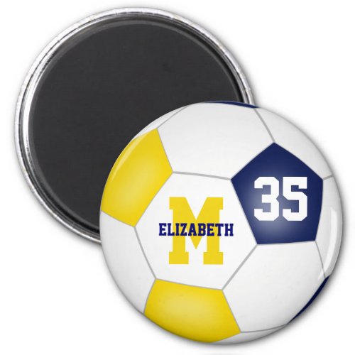 blue gold soccer team colors magnet