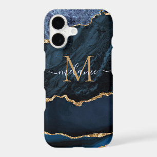 Blue Gold Sparkly iPhone Case Personalized Gift