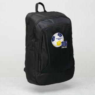 blue gold sports team colors girls boys soccer port authority® backpack