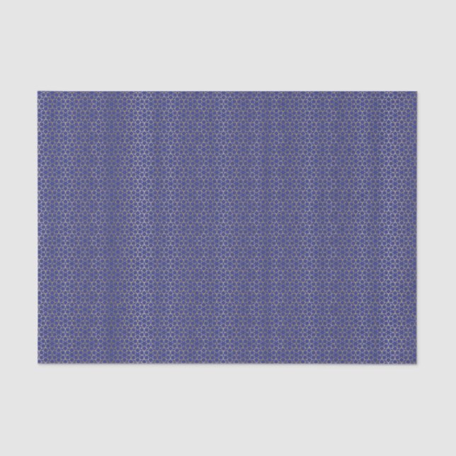 Blue & Gold Star Arabesque Pattern Tissue Paper (Front)