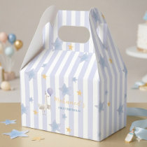 Blue Gold Star Stripe Silly Goose First Birthday Favor Boxes