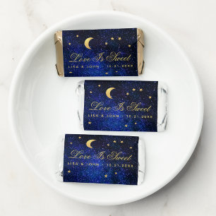 Blue Gold Stars Celestial Wedding Love Is Sweet  Hershey's Miniatures