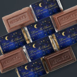 Blue Gold Stars Celestial Wedding Love Is Sweet  Hershey's Miniatures<br><div class="desc">A wedding favor design for a celestial wedding theme, with gold stars and moon on the night sky. The message "Love Is Sweet" is written in a golden elegant calligraphy; under it, the names and the date are written in small golden caps. The background is a dark blue starry night...</div>