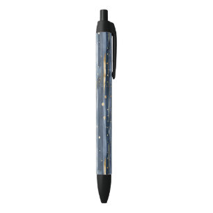 Blue Gold Stripes Dots Pen