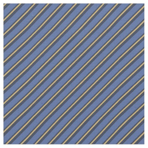 Blue & Gold Stripes Fabric