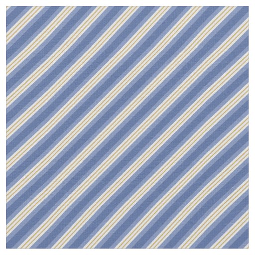 Blue & Gold Stripes Fabric