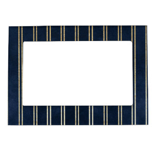Blue Gold Stripes Magnetic Frame