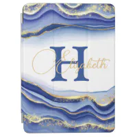 Designer greek key pattern for iPad mini case with circle monogram