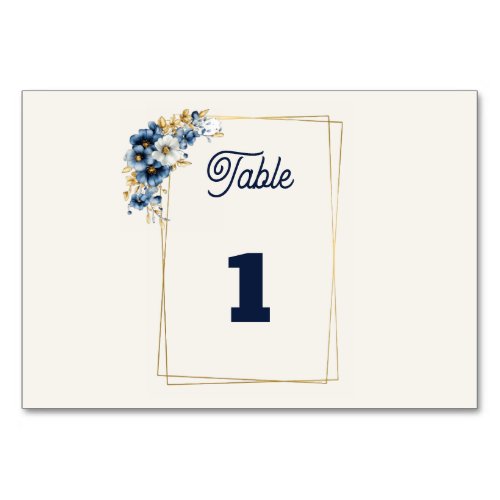 Blue Gold Table Number
