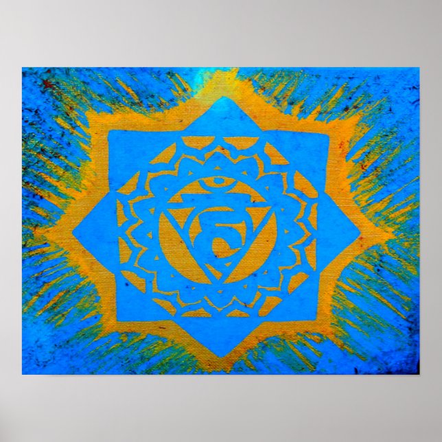 blue gold tantric symbol poster (Front)