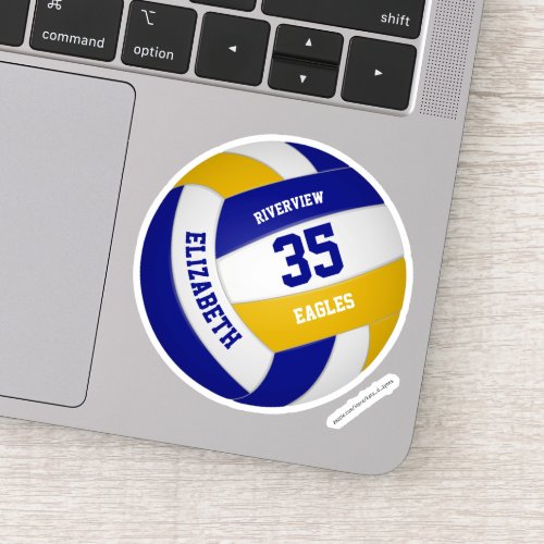 blue gold team colors girls boys volleyball sticker