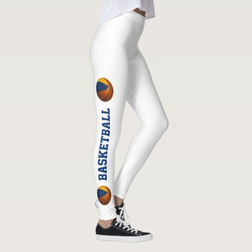 blue gold team spirit girls basketball leggings