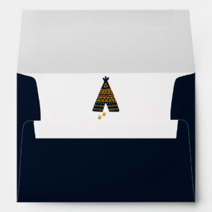Blue & Gold Tepee Boho Birthday Party Baby Shower Envelope