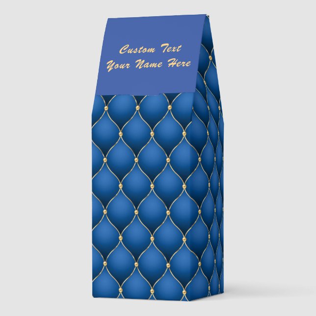 Blue Gold Tufted Roasted Coffee with Custom Text (Back)