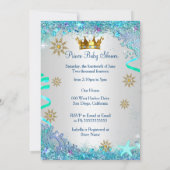 Blue Gold Under The Sea Prince Baby Shower Ethnic Invitation (Back)