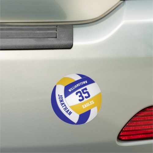 blue gold volleyball team spirit school locker or car magnet