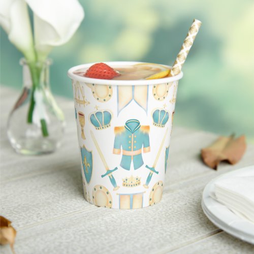 Blue  Gold Watercolour Little Prince Birthday Paper Cups