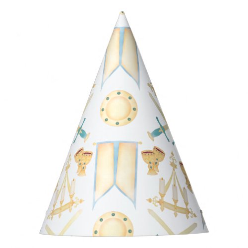 Blue  Gold Watercolour Little Prince Birthday Party Hat