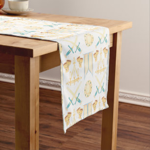 Blue & Gold Watercolour Little Prince Birthday Short Table Runner