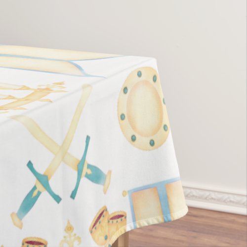 Blue  Gold Watercolour Little Prince Birthday Tablecloth