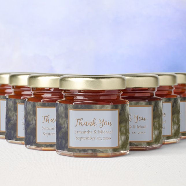 Blue Gold Wedding Guest Honey Jar Favors (Multi)