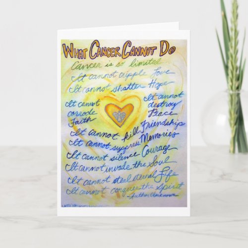 Blue  Gold What Cancer Cannot Do Greeting Card