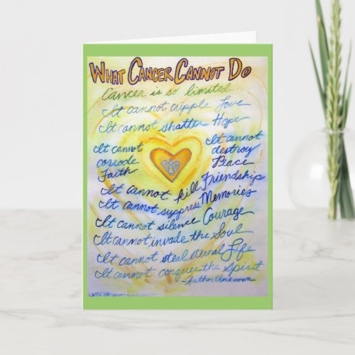 Blue  Gold What Cancer Cannot Do Greeting Card