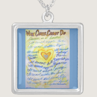 Blue   Gold What Cancer Cannot Do Necklace Jewelry
