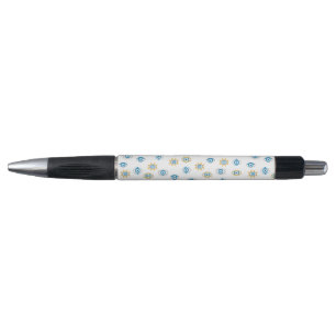 Blue, Gold & White Greek Eye Mati Pattern Pen