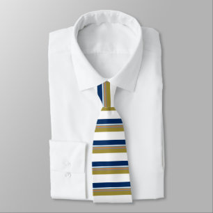 Blue Gold White Orange & Silver Striped Tie