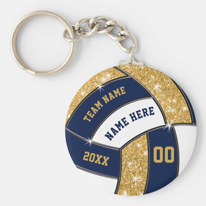 Blue, Gold, White Volleyball Gifts BULK or Buy One Keychain