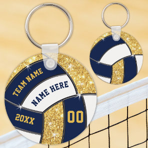 Blue, Gold, White Volleyball Gifts BULK or Buy One Keychain
