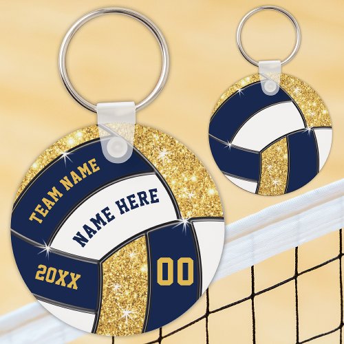 Blue Gold White Volleyball Gifts BULK or Buy One Keychain