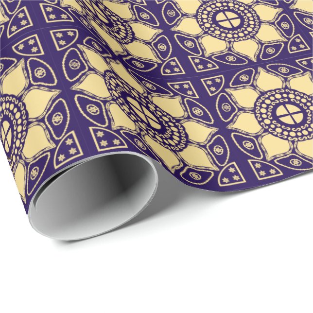 Blue & Gold  Wrapping Paper (Roll Corner)