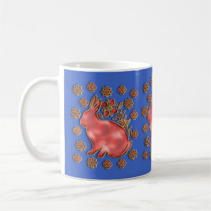 Blue Gold Year Of The Rabbit Chinese New Year Coffee Mug