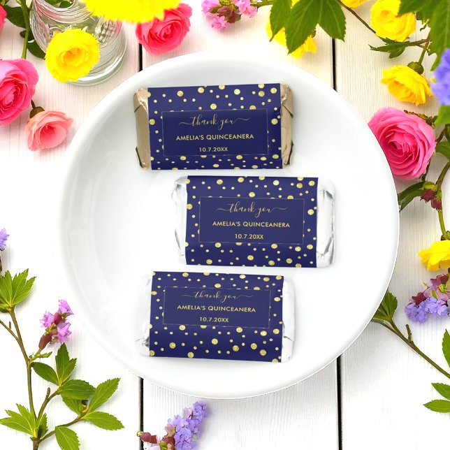 Blue Gold Yellow Birthday Quinceanera   Hershey's Miniatures (Creator Uploaded)