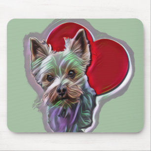Blue Gold Yorkshire Yorkie Terrier Mouse Pad