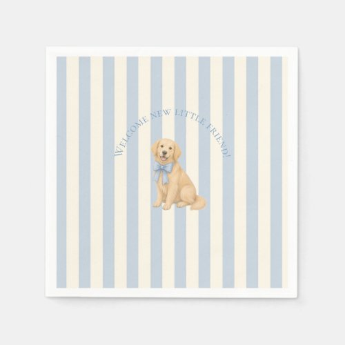 Blue Golden Retriever Baby Shower Napkins