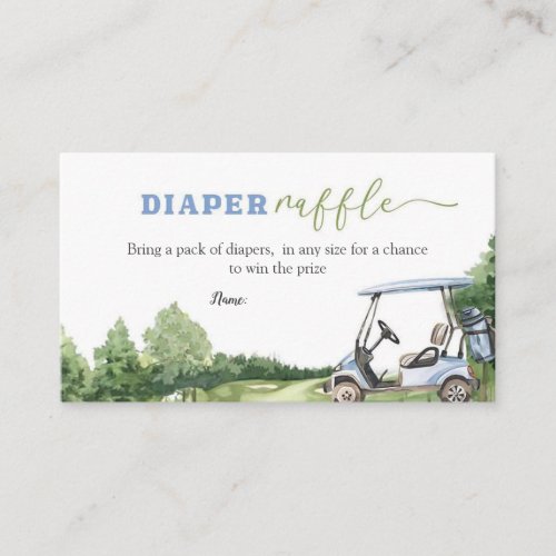 Blue Golf Baby Shower Diaper Raffle 