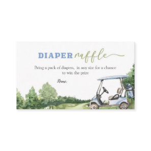 Blue Golf Baby Shower Diaper Raffle  Enclosure Card