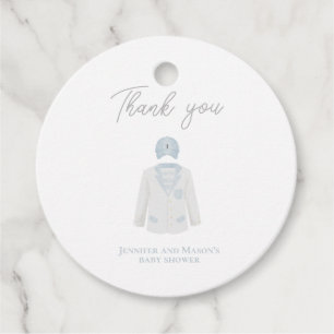 Blue golf baby shower party    favor tags