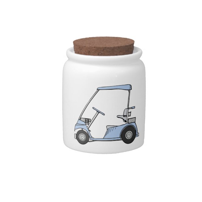 Blue Golf Cart Candy Jar (Front)