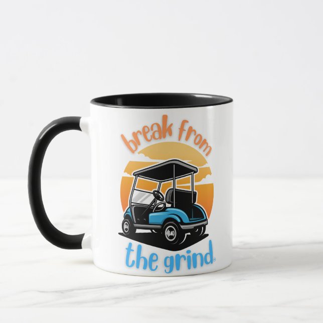 Blue Golf Cart Coffee Mug (Left)