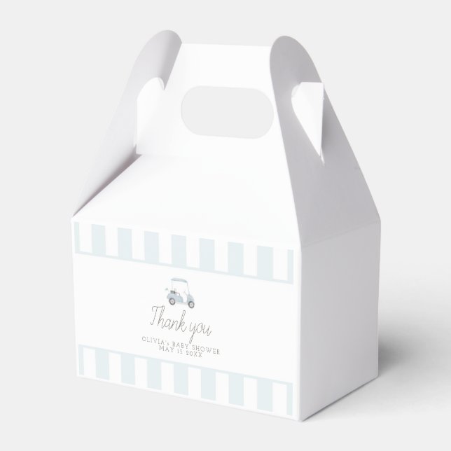 Blue golf cart favor box (Front Side)