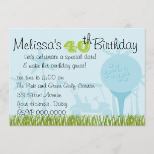 Blue Golf Date Invitation