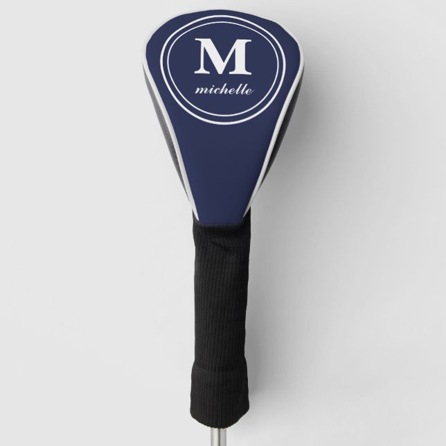 Blue | Golf | personalized NAME monogram Golf Head Cover (Front)